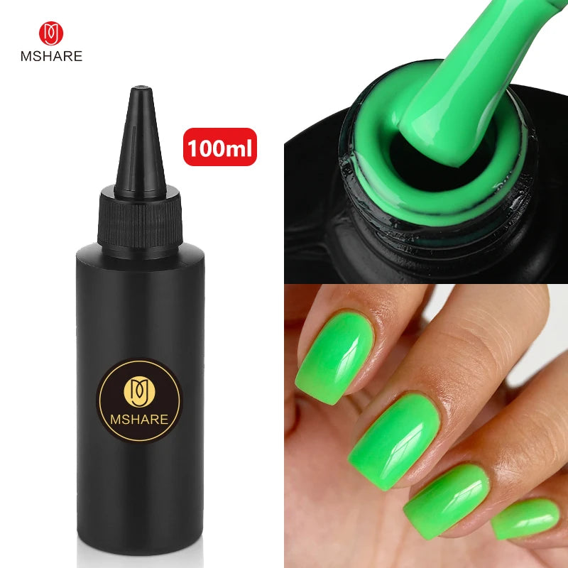 MSHARE 100ML Nail Gel Polish Soak Off UV LED Nails Vernis Semi Permanent Varnish Polish White Red Nail Gel Art
