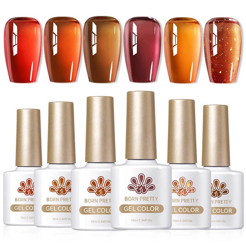 BORN PRETTY 6PCS Gel Polish Set 9D Polaris Cat Magnetic Soak Off UV LED Polish DIY Nail Art Manicure Varnish Base Top Coat