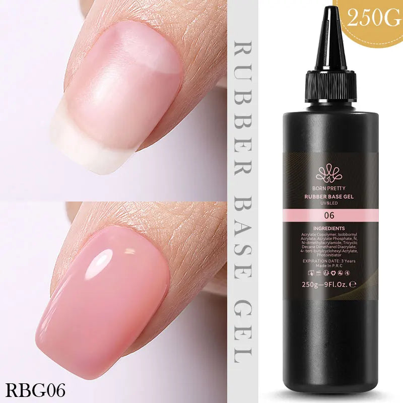 250g BORN PRETTY Milky White Jelly Gel Nude Pink Transparent Semi Permanent Gel Nail Polish Manicure Soak Off UV LED Gel Varnish