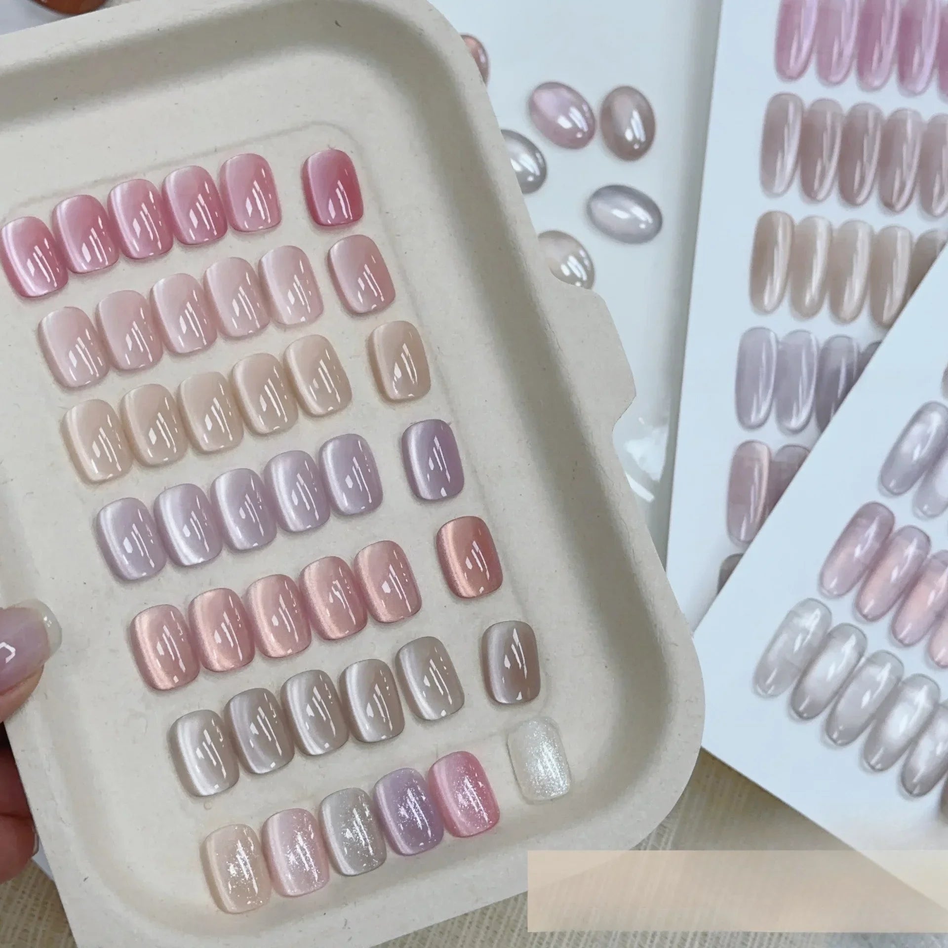 7pcs 5ml Water Light Cat Eye Nail Gel Semi Permanent Soak Off Holographic Crystal Magnetic Polish Gel For Nail Art Gel Varnishes