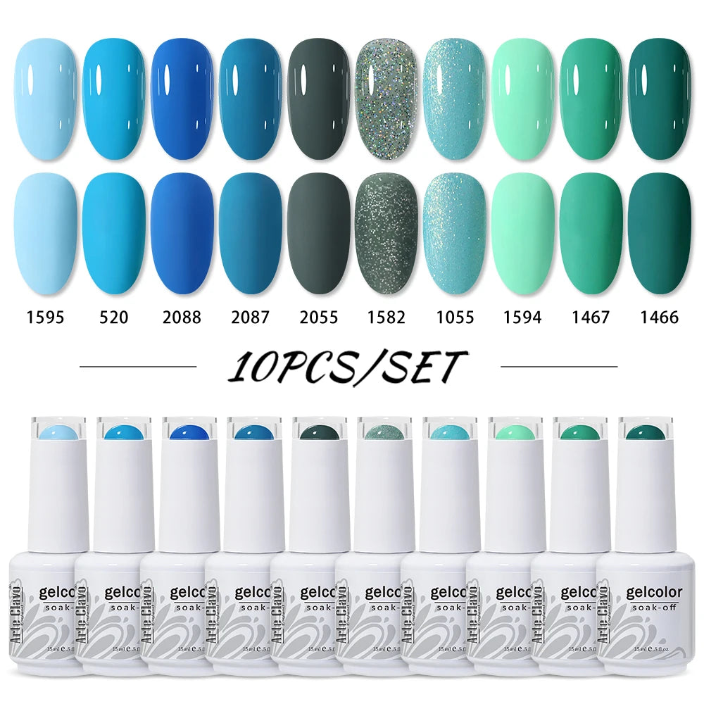 Arte Clavo 10/12/20pcs Gel Nail Polish Set 116 Colors Manicure Semi Permanent Soak Off UV  LED Design Nail Art Gel Varnish Kit