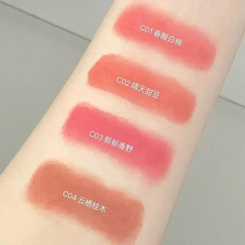CHIOTURE Cosmetics 3IN1 Canned Lip Mud Velvet Blush Cream Matte Long Lasting Moisturizing Non Sticky Lipstick Cheeks Cute Makeup