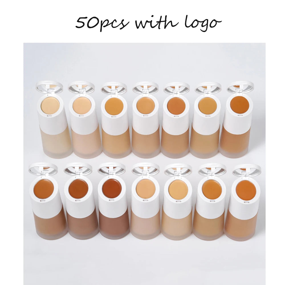Private Label 14 Color Liquid Foundation Concealer Dual Use Even Skin Tone Professional Matte Base Makeup Cosmetics Custom Bulk