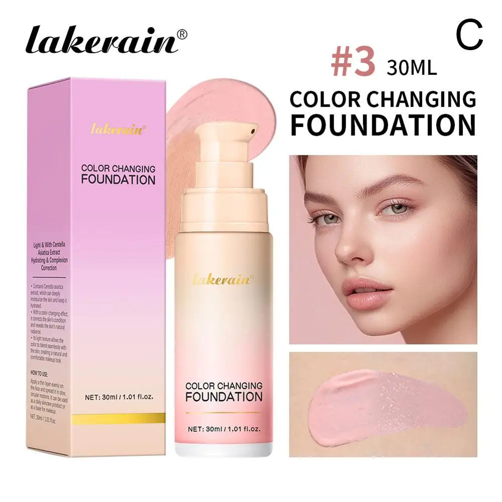 Color Changing Liquid Foundation Centella Asiatica Essence Long-lasting Moisturizing Nude Makeup Light Liquid Foundation Cosmeti