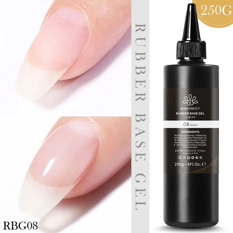 250g BORN PRETTY Milky White Jelly Gel Nude Pink Transparent Semi Permanent Gel Nail Polish Manicure Soak Off UV LED Gel Varnish