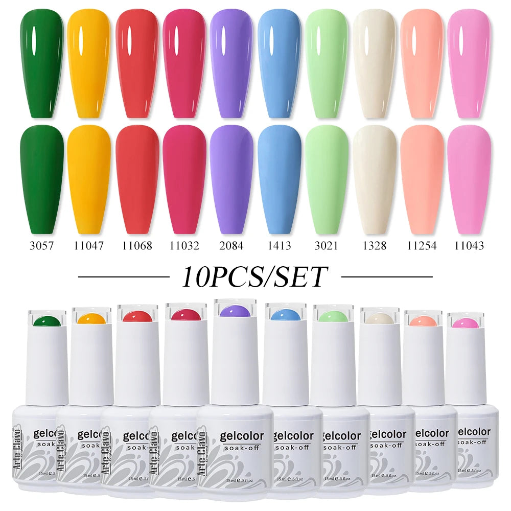 Arte Clavo 10/12/20pcs Gel Nail Polish Set 116 Colors Manicure Semi Permanent Soak Off UV  LED Design Nail Art Gel Varnish Kit