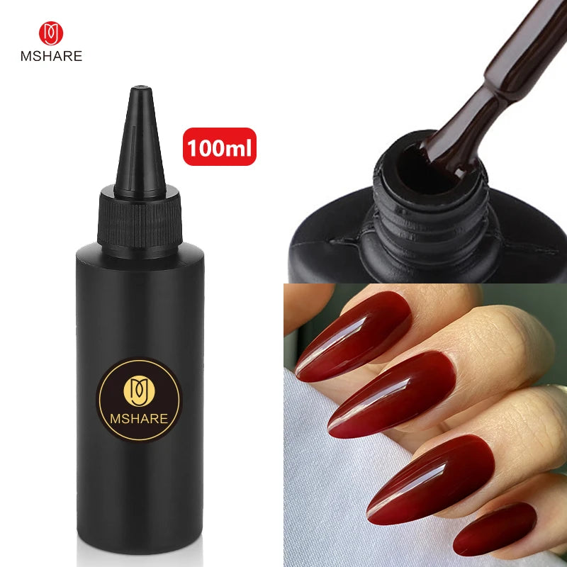 MSHARE 100ML Nail Gel Polish Soak Off UV LED Nails Vernis Semi Permanent Varnish Polish White Red Nail Gel Art