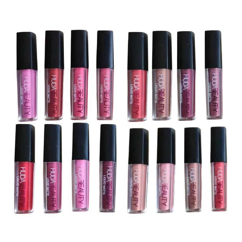 1.9ml x 4pcs Lipstick Set Matte Lip Gloss Waterproof Lip Glaze Tint Non-stick Non-Fading Lips Huda Lip Makeup Cosmetic Lip Care