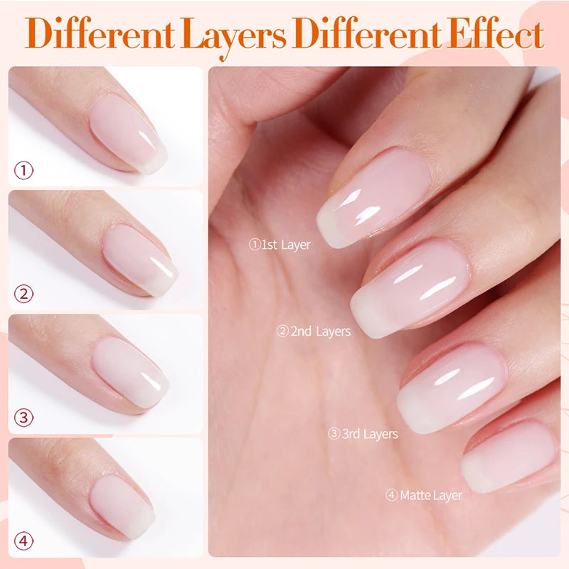 250g BORN PRETTY Milky White Jelly Gel Nude Pink Transparent Semi Permanent Gel Nail Polish Manicure Soak Off UV LED Gel Varnish