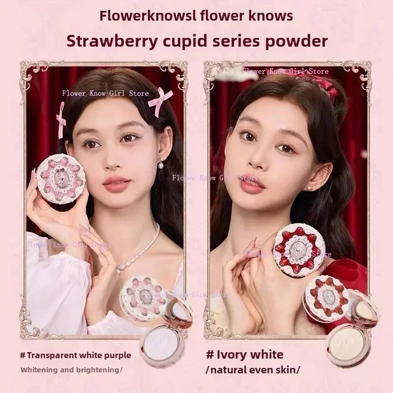 Flower Know Strawberry Cupid Makeup Gif Box Eyeshadow Liquid Cheeks Red Lips Clay Powder 9pcs/ set