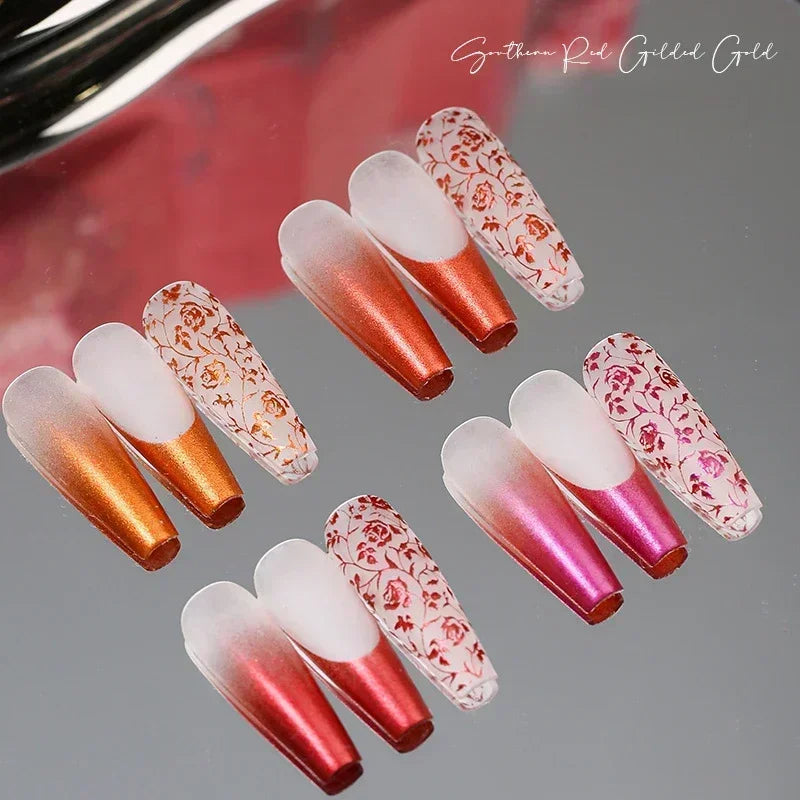 4 Colors Red Gilding Pat Painting Gel Nail Polish High Saturated Thick Paint Gradient Nail Polish Gel Varnishes For Manicure