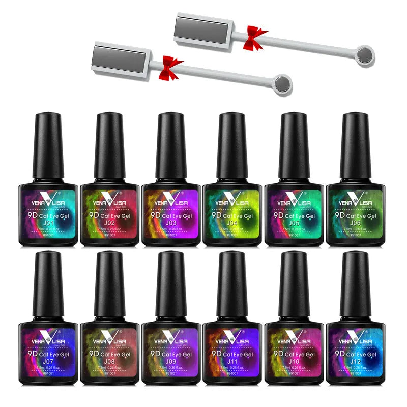 Venalisa 7.5ml Newest Nail Art Design Manicure Enamel 9D Cat Eyes Magnetic Gel Polish Kit Gel Nail Polish Lacquer Varnish