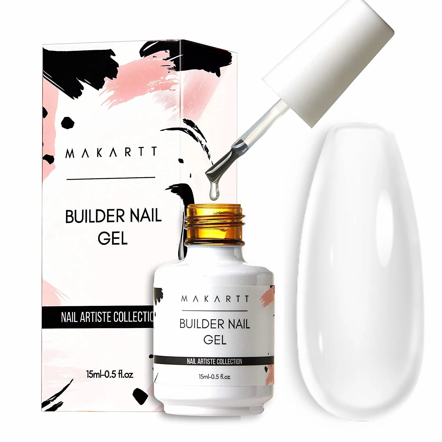 Makartt Builder Nail Gel 15ml 5 in 1 Multifunctional Clear Gel Nail Polish Base Coat Nail Strengthener Gel Nail Extension