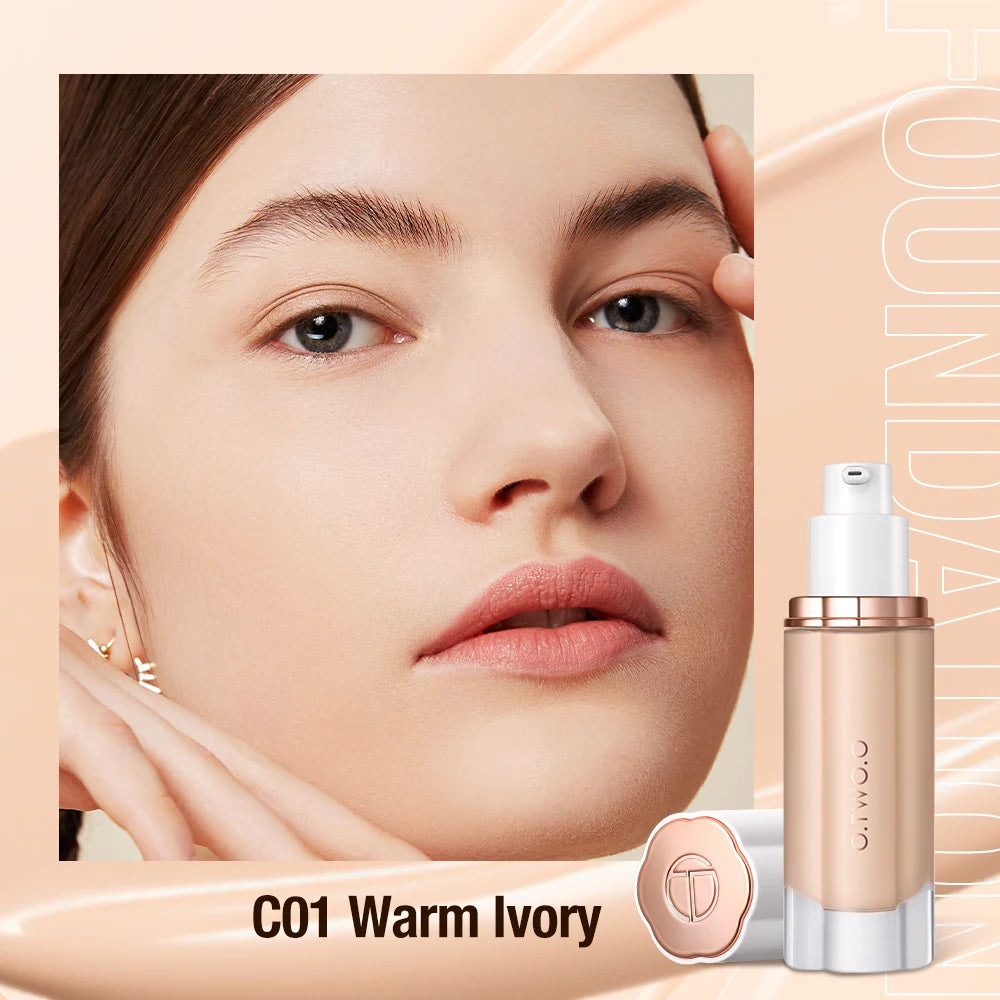 O.TWO.O Liquid Foundation Cream for Face 30ml High Coverage Makeup Base SPF30 Waterproof Concealer Makeup Foundation