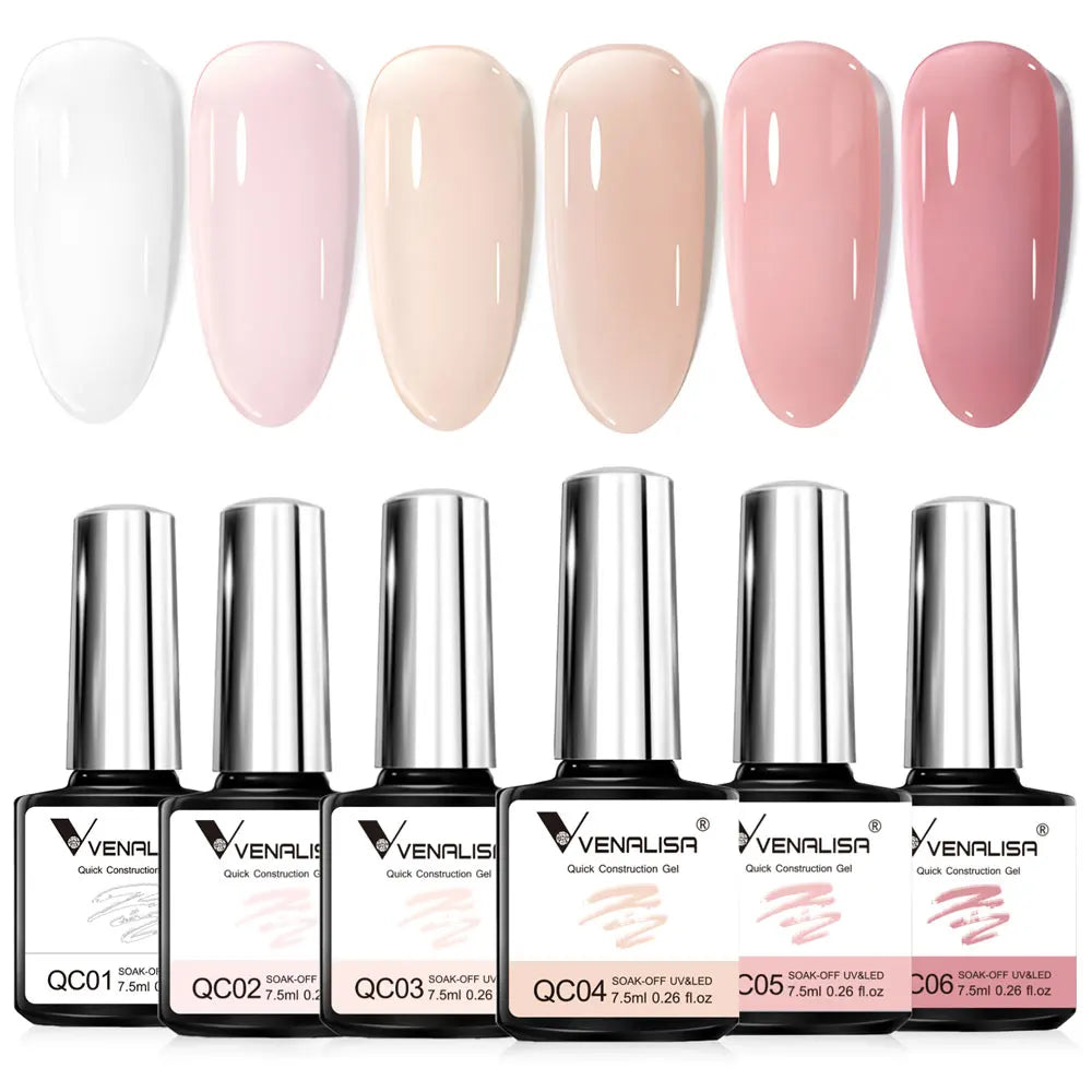 Rose Rubber Base Venalisa Nail Gel Polish Set