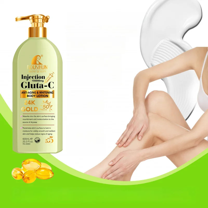 600ml GLUTA-C Body Lotion Sun Cream 2-in-1 Moisturizing Body Lotion Leaves Fragrance, Refreshing and Moisturizing