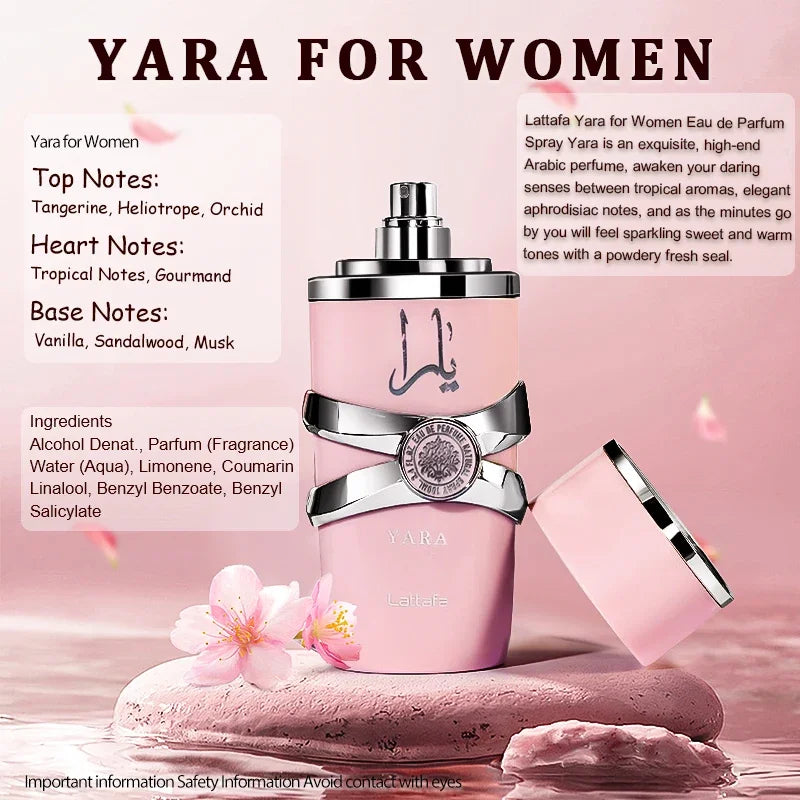 2 Box 3.4oz (100ml) Original Men's Yara Perfume Lasting Fragrance Originals Gift Set Moi Tous Asad Candy Women Arabic perfume