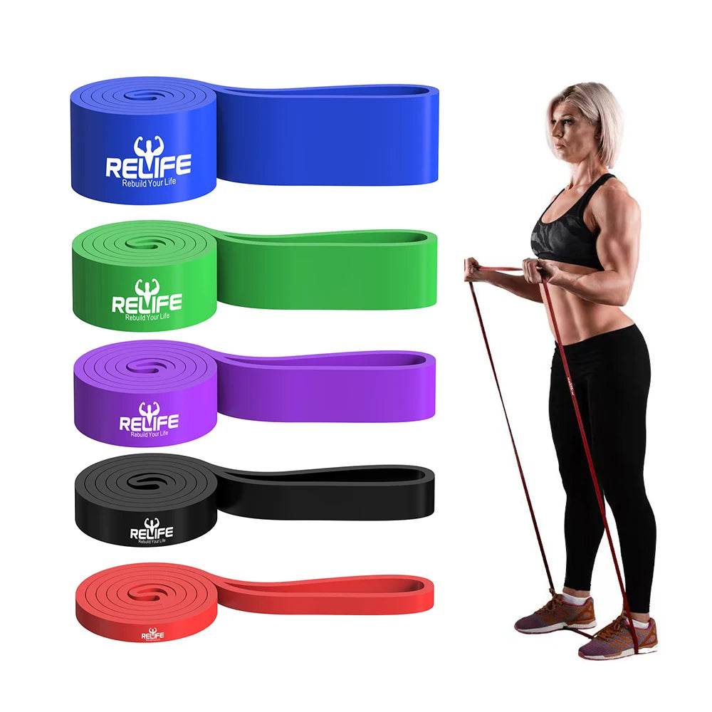 Relife Sports 5pcs Heavy Duty Resistance Bands Set