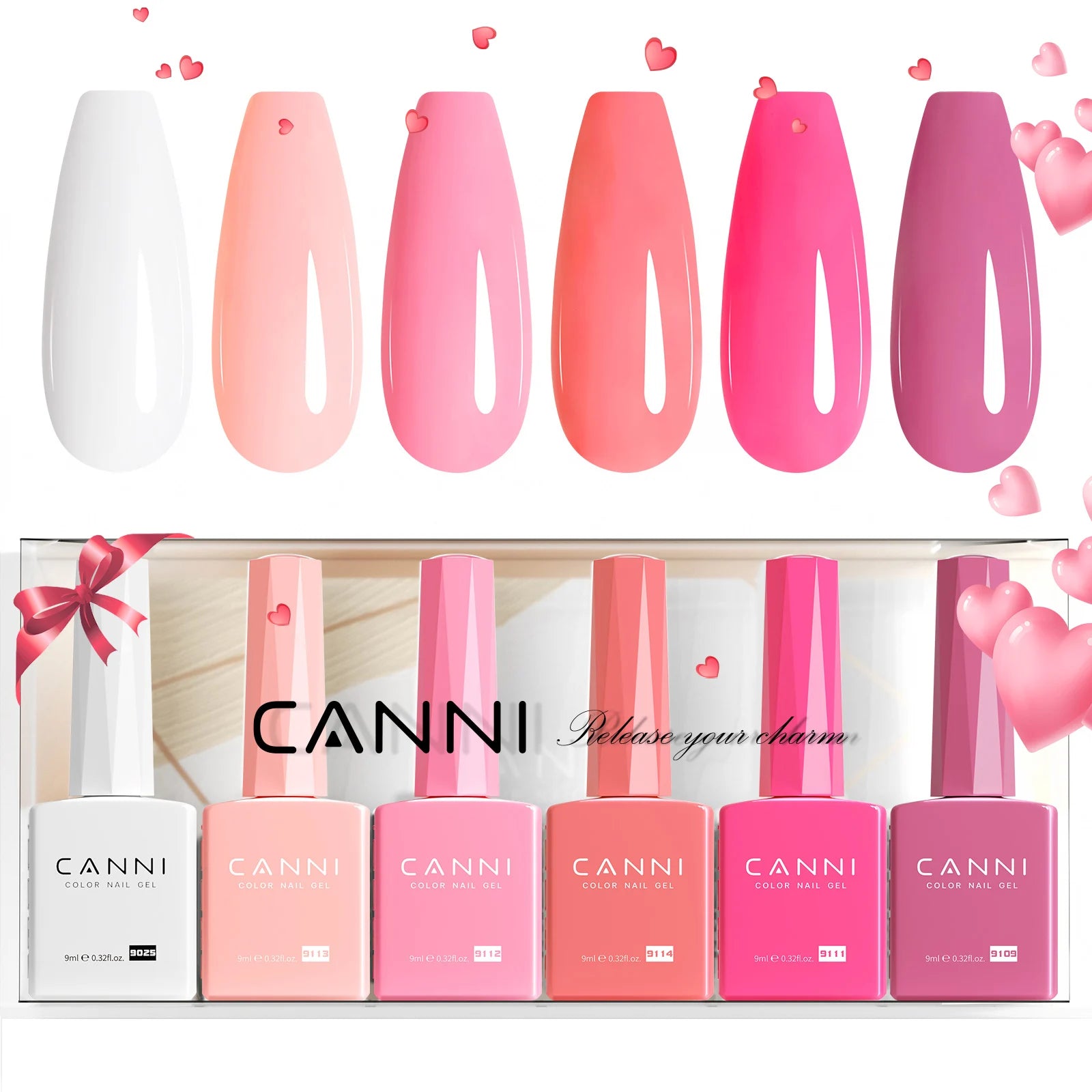 Upgraded HEMA FREE CANNI Nail Gel Polish Kit Light Purple Collection Jelly Pink Natural French Nail Design Soak Off UV LED Nails