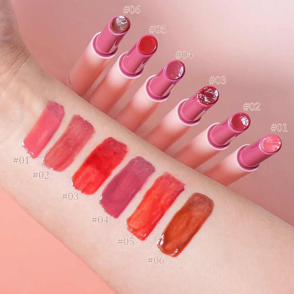 2.5g Private Label 6-color Lipstick Pen Custom Bulk Press-on Waterproof Non-fading Pop-lip Mirror Glaze Water Gloss Makeup Vegan