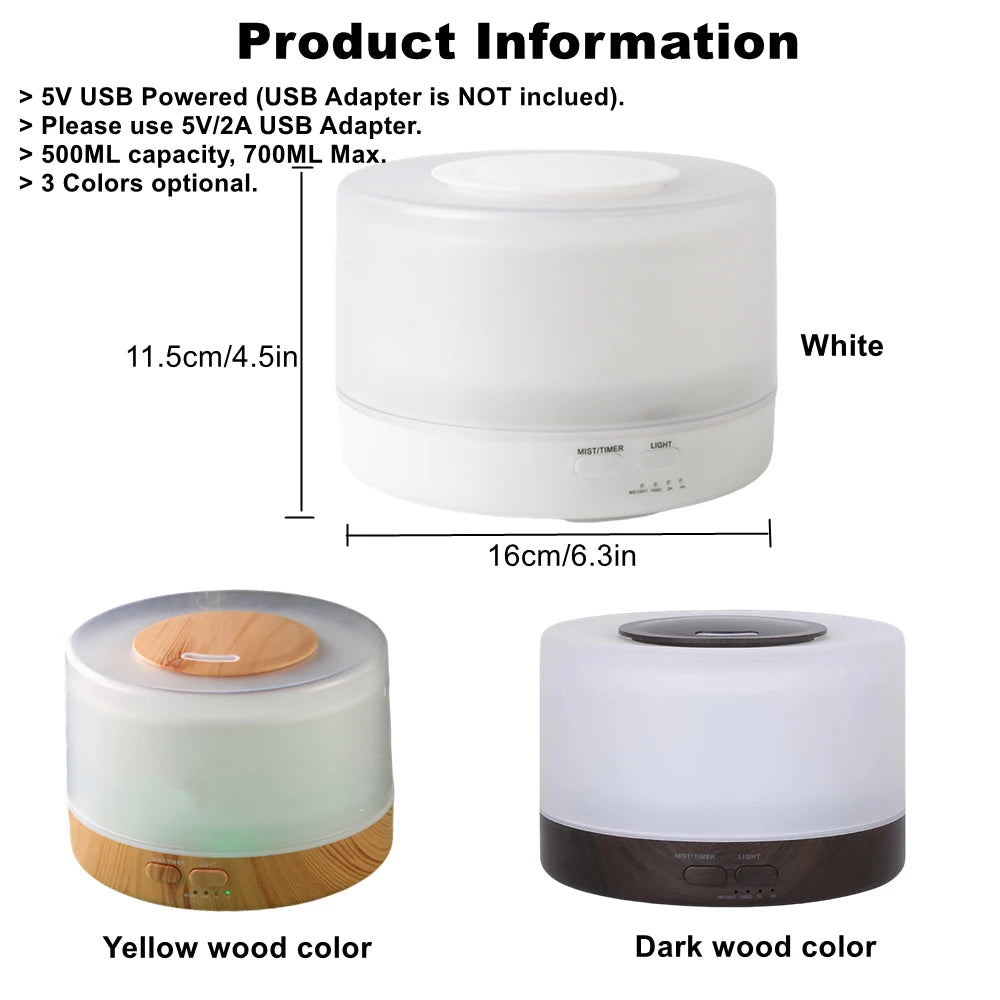 USB Aroma Diffuser with 6pcs Essential Oil Set