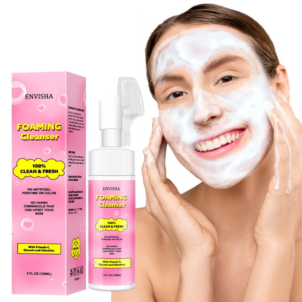 ENVISHA Face Oil Control Cleansing Skin Care Foaming Cleanser Exfoliating Mousse Smooth Moisturizing Whitening Shrinking Pores