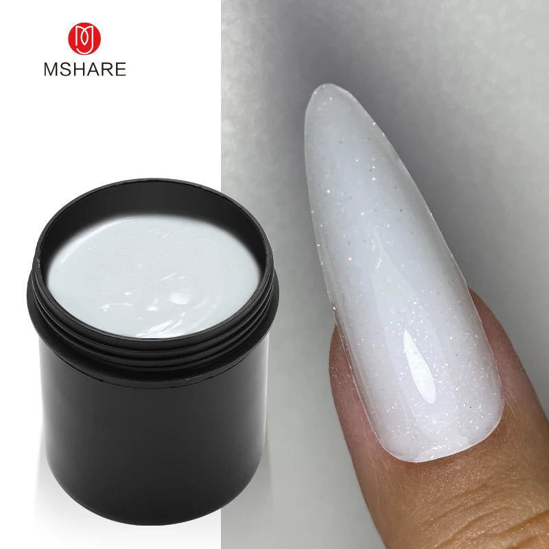 MSHARE 250g Natural Nude Translucent Hard Builder Jelly Gel Not Flow Nail Extension Stretching Construction Repair Broken