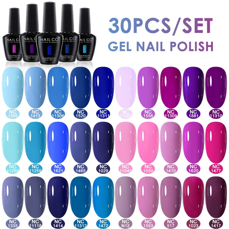 NAILCO 20/30Pcs Fluorescent Color Gel Nail Polish Set Semi Permanent UV LED Varnish Nail Art Design Soak Off Nail Gel Set 15ml