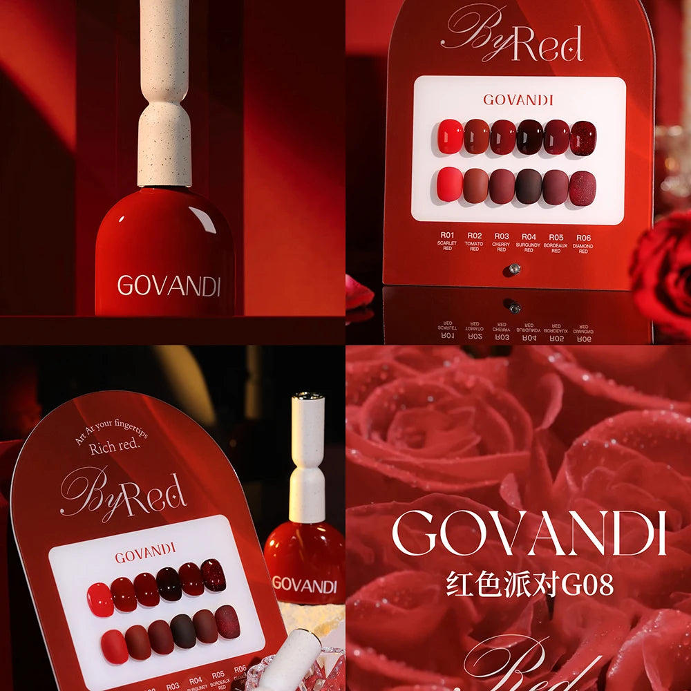 High Quality Christmas Gift Winter Red Nail Gel Set