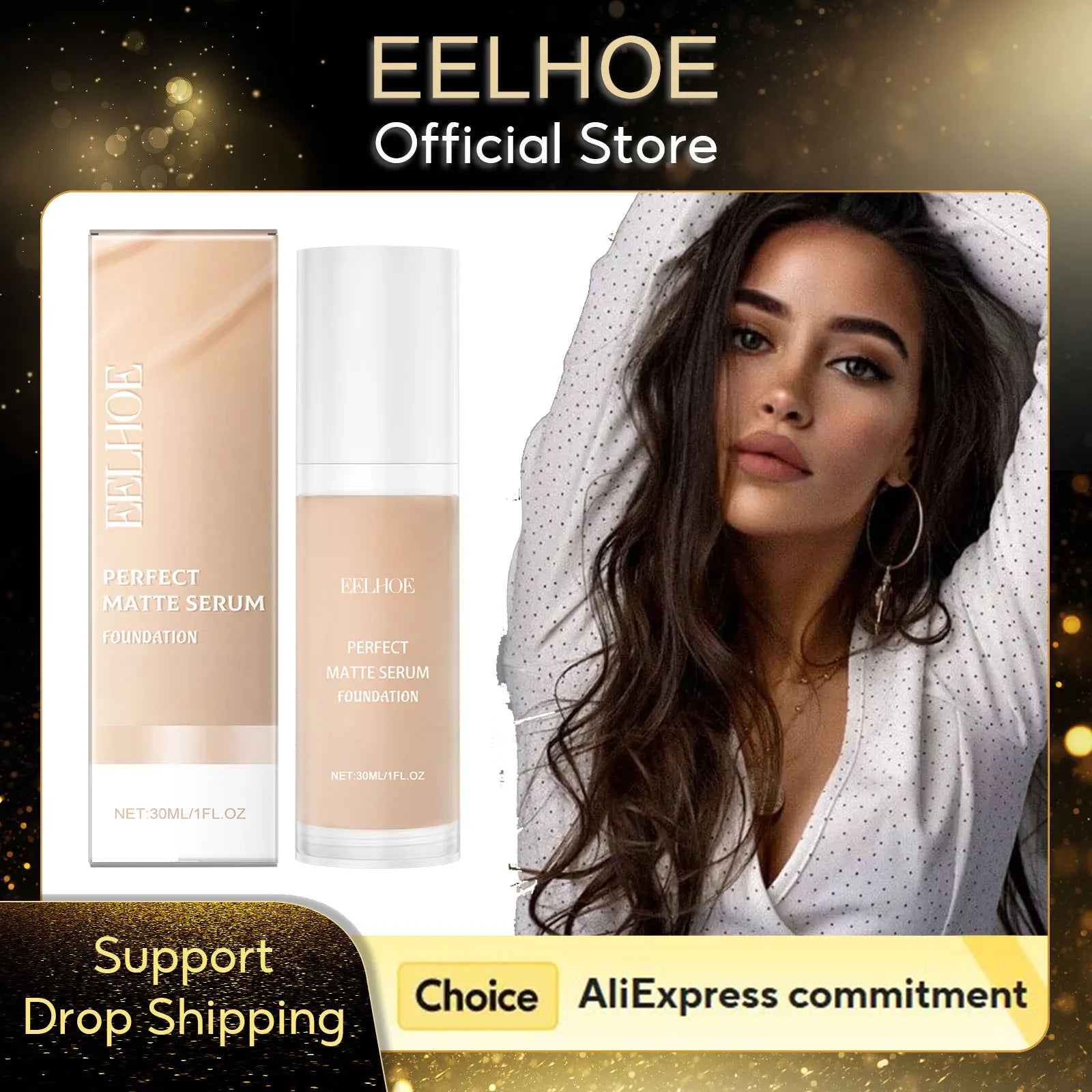 Tinted Moisturizer Foundation Long Lasting Waterproof Matt Oil Control Brightening Face High Coverage Base Makeup Cosmetics 30ml