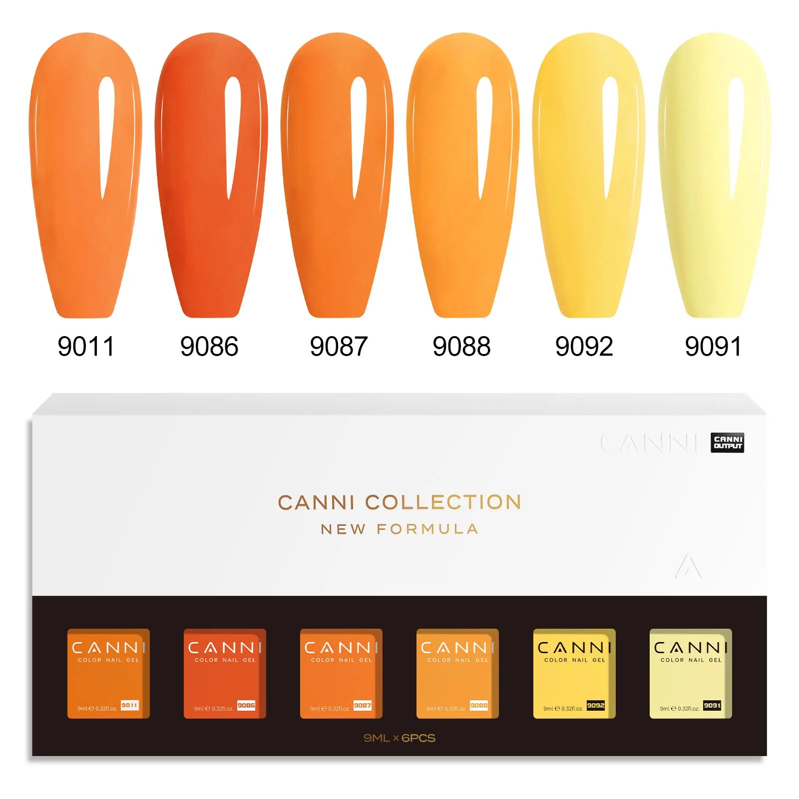 CANNI HEMA FREE Nail Gel Polish VIP Kit Jelly Amber Color Collection Semi Permanent French Nail Gorgeous Color 9ml*6pcs/set