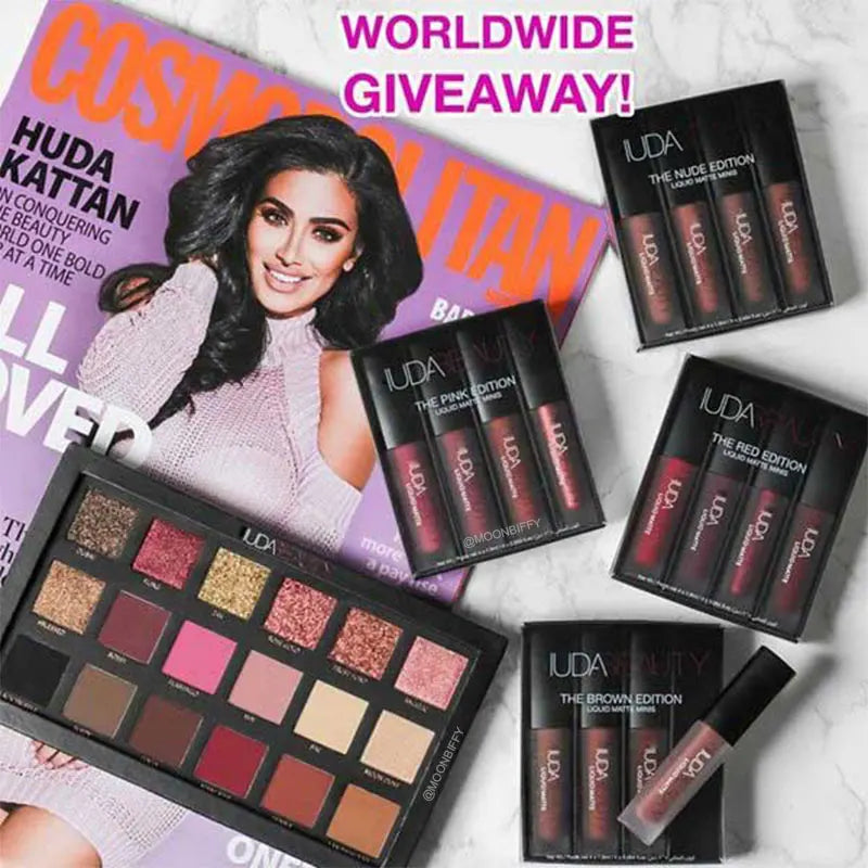 4pcs Lipstick Moisturizing Balm Set Matte Lip Gloss Lip Glaze Tint Non-stick Non-Fading Lips Huda Lip Makeup Cosmetic Lip Care