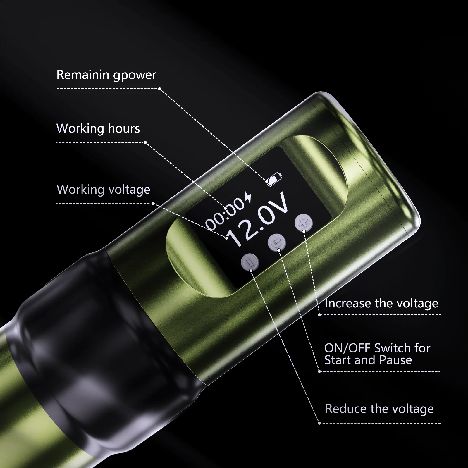 BIGWASP Wireless Tattoo Machine Pen Kit Rotary Tattoo Pen Set with 10PC Cartridge Needles for Makeup Machine Body Art Tattoo Kit