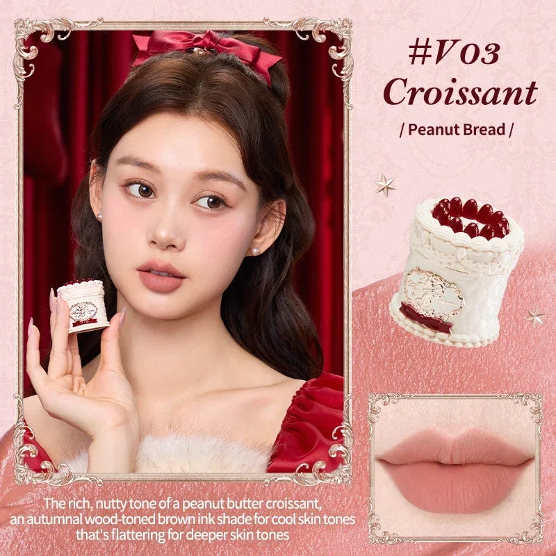 Flower Knows Strawberry Cupid Collection Cake Lip Cream 5ml Velvet Lip Tint - High Pigment Color Longwear Matte Lipstick