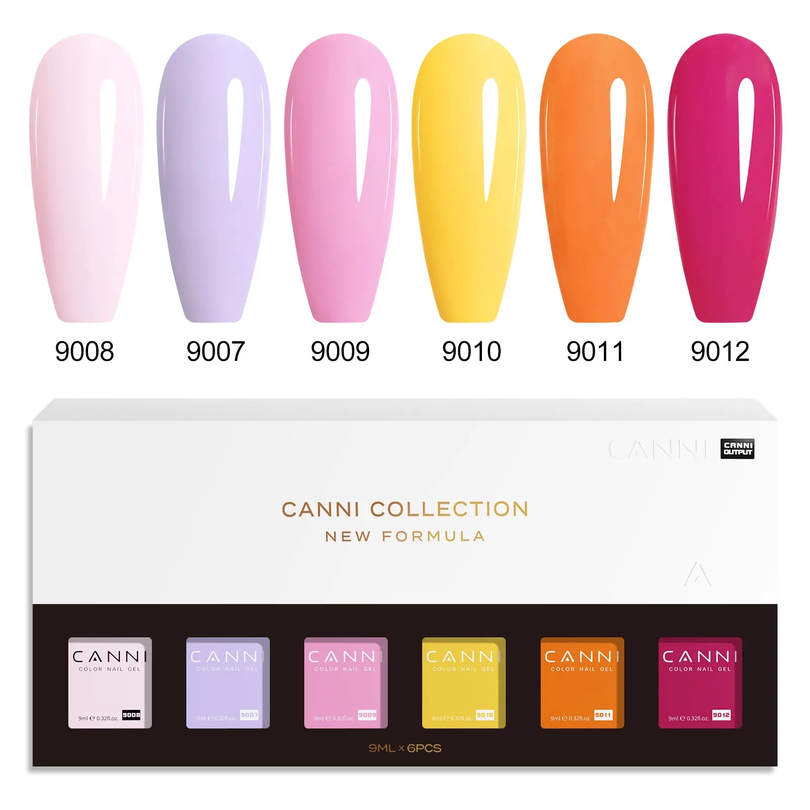 CANNI HEMA FREE Nail Gel Polish VIP Kit Jelly Amber Color Collection Semi Permanent French Nail Gorgeous Color 9ml*6pcs/set