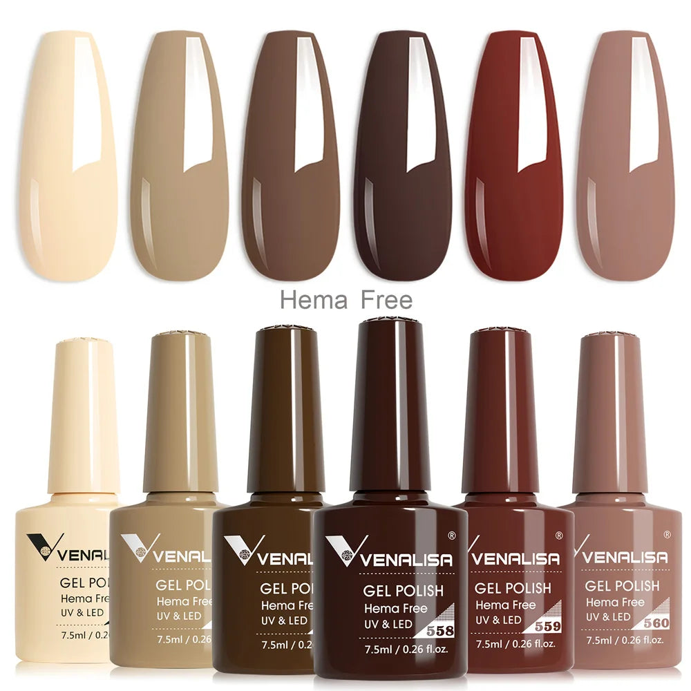 Rose Rubber Base Venalisa Nail Gel Polish Set