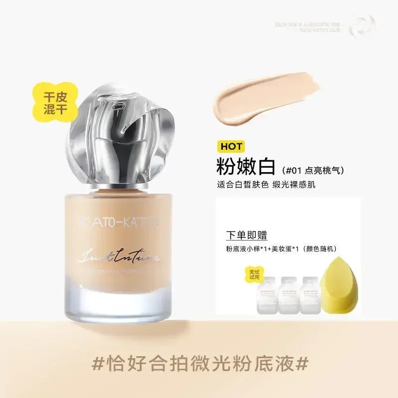 KATO Velvet Matte Foundation Concealer Moisturizing Clear Long-lasting Oil-control Invisible Pores Waterproof Makeup Cosmetics