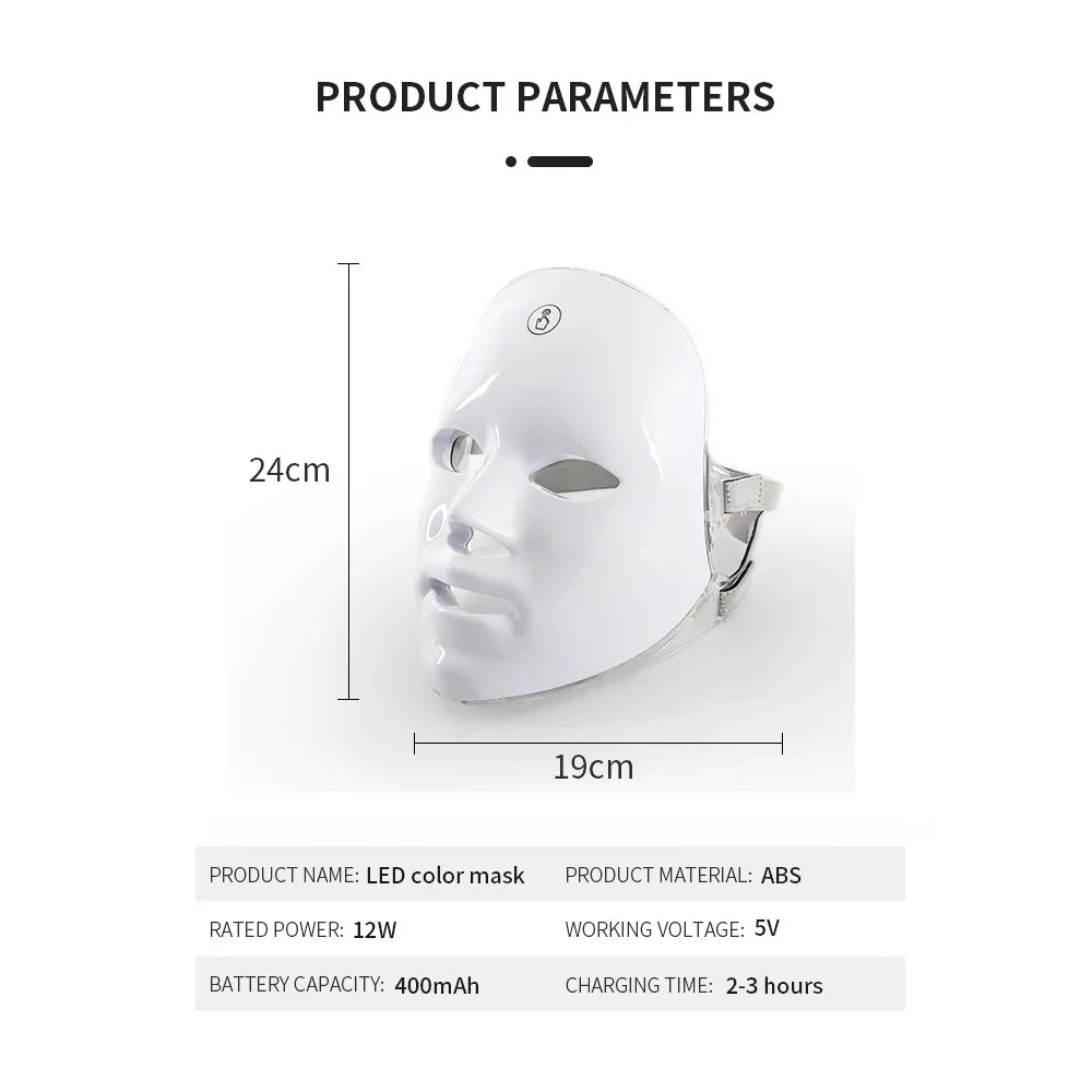 7 Colours LED Light Mask Rechargeable LED Mask Skin Care