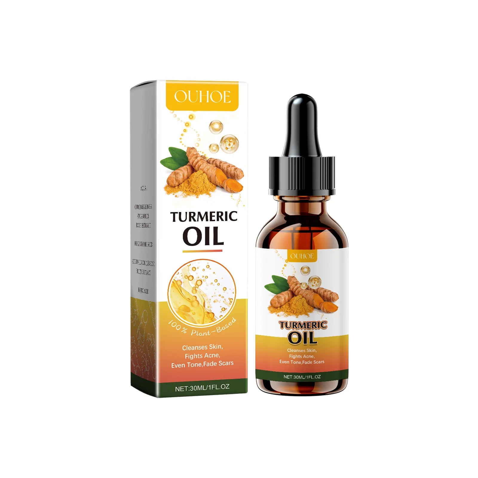 Turmeric Face Cleansing Oil Lightening Acne Remover Blackhead Oil Control Cleanser Shrink Pores Brighten Moisturizing Skin Care