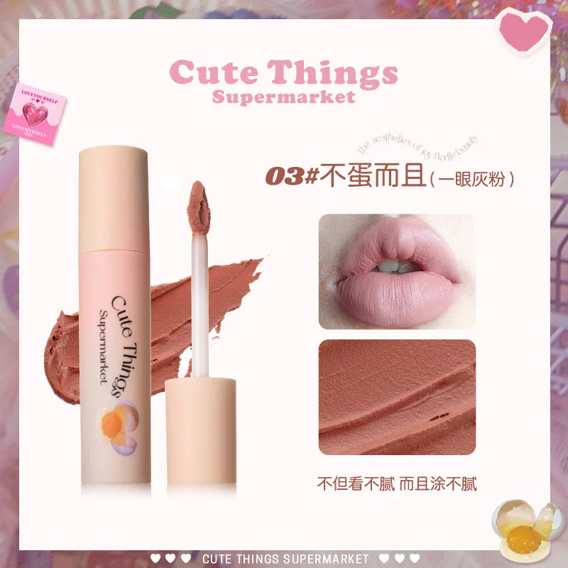 FLORTTE Lip Primer Matte Korean Lipstick Cream Whitening Lip Mud Long Lasting Waterproof Lipgloss