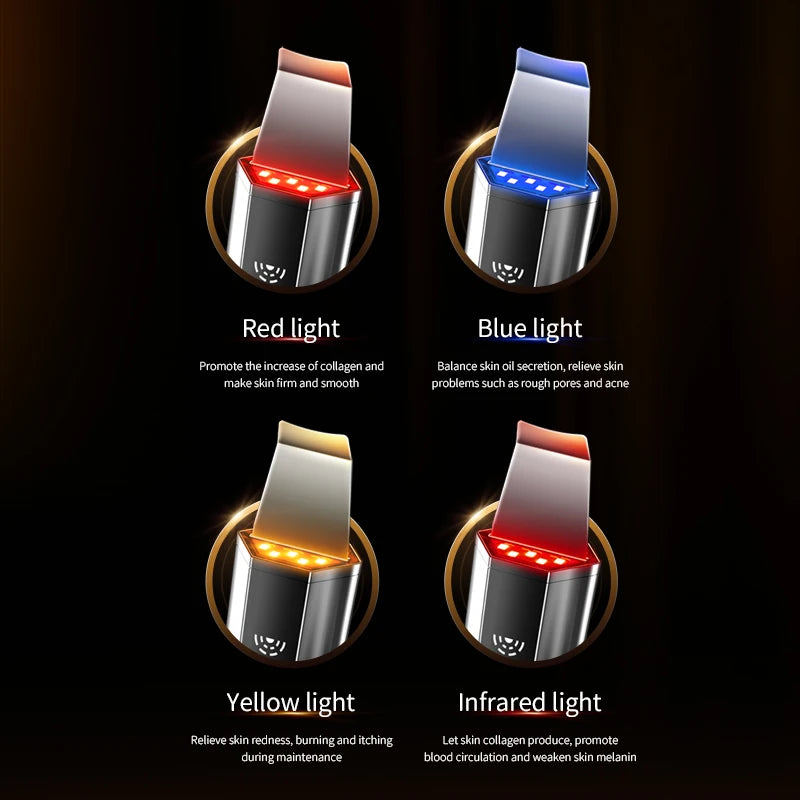 Ultrasonic Skin Scrubber - Rechargeable Blackhead Remover & Pore Cleanser, Portable Facial Cleansing Device for Acne Prone Skin