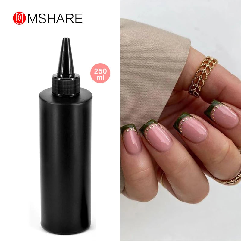 MSHARE 250ml Black White Nail Color Colour Milky White Gel Polish Semi Permanent Varnish Soak Off UV LED Nails