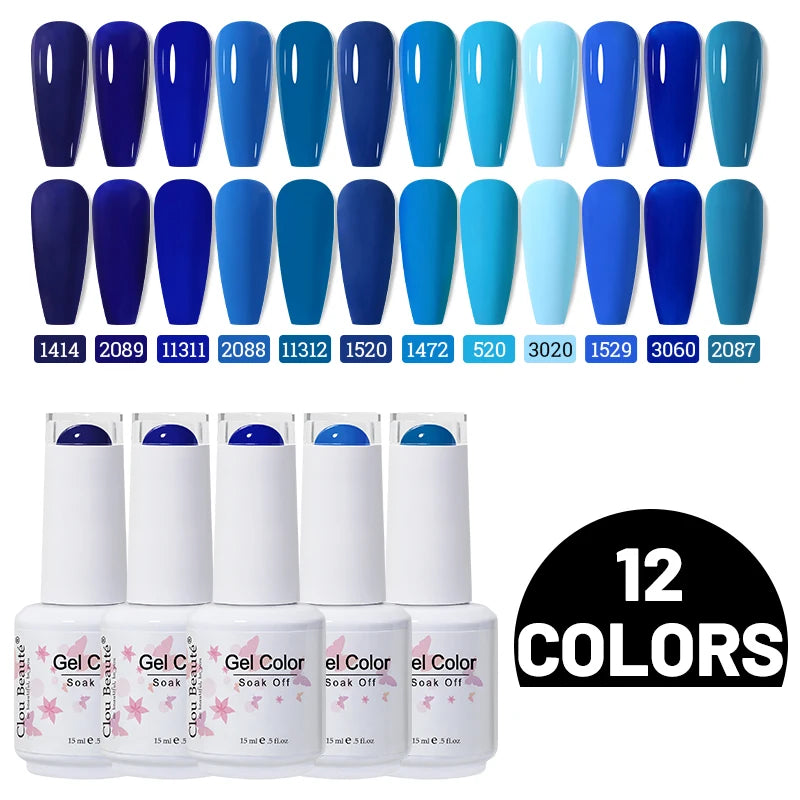 Clou Beaute 10/12/20/24pcs Gel Nail Polish Set Color 15ml White Glass Bottle Nail Art Kit Semi Permanent Gellack Nail Varnish
