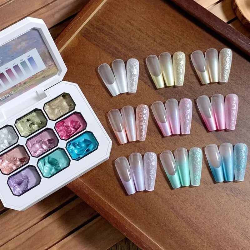 Solid-State Pearlescent Pat Paint Gel Nail Polish Gradient Paintting Glue Semi-permanent Varnish Painting UV Gel Nail Polish