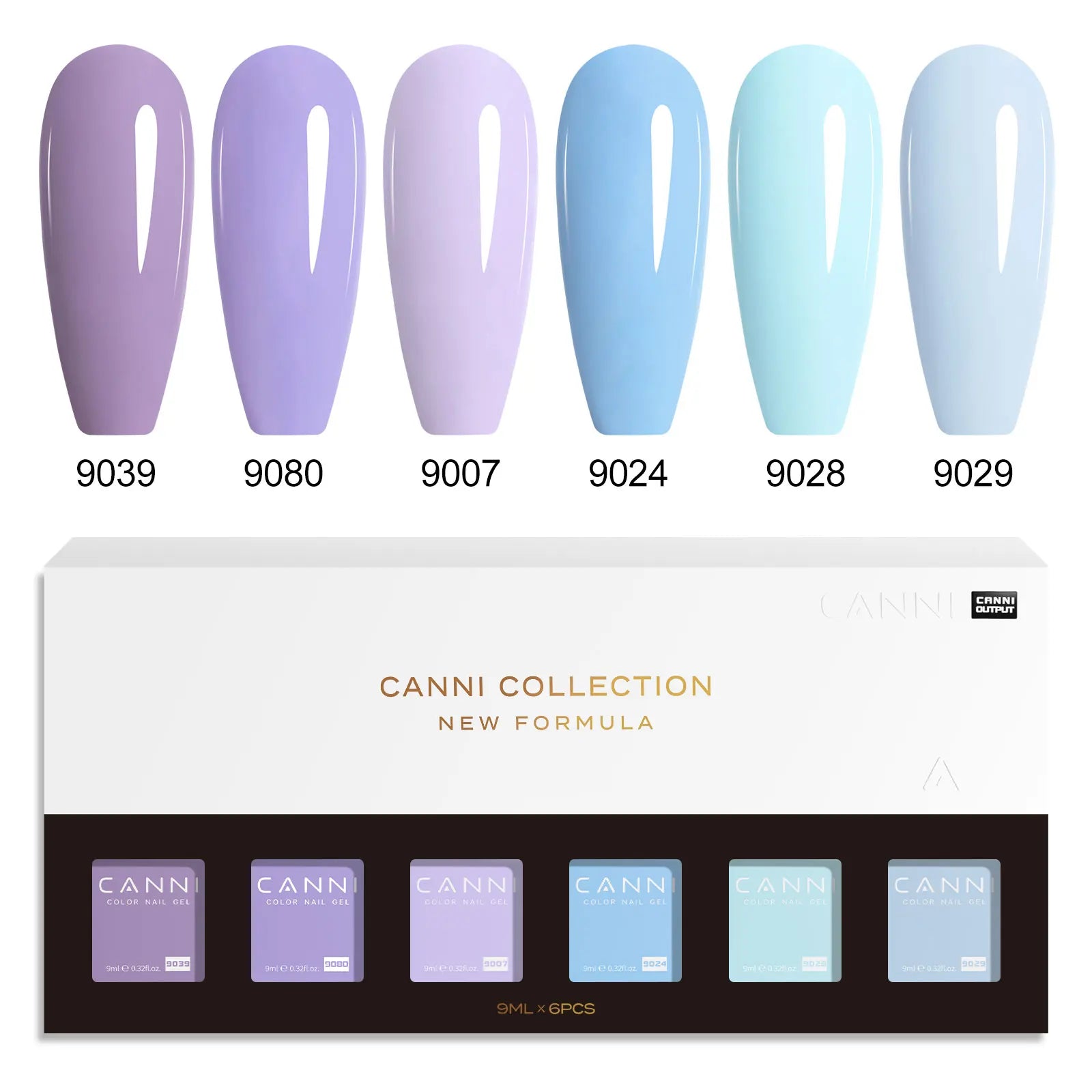 CANNI HEMA FREE Nail Gel Polish VIP Kit Jelly Amber Color Collection Semi Permanent French Nail Gorgeous Color 9ml*6pcs/set