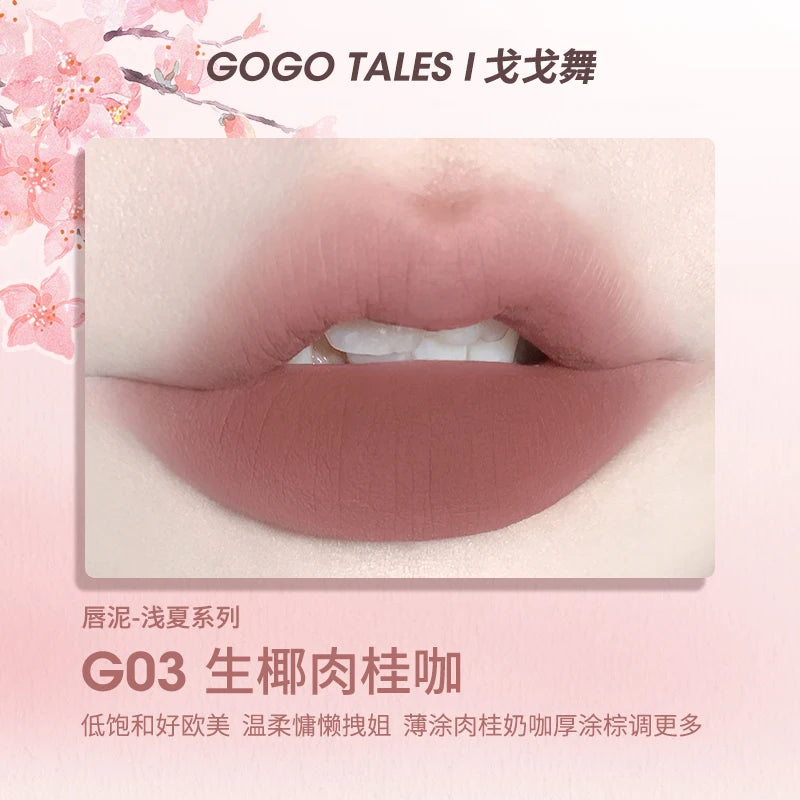Gogotales Maquillajes Milk Cream Lip Mud Naked Color Matte Velvet Lipstick Vegan Waterproof Lip Glaze Girl korean Makeup