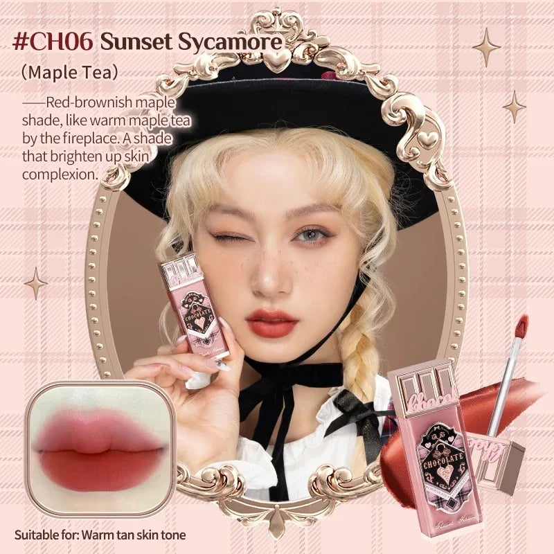 Flower Knows Chocolate Cloud Lip Cream Lightweight Matte Long Lasting Liquid Lipstick Makeup Lip Mud 4.5ml Waterproof