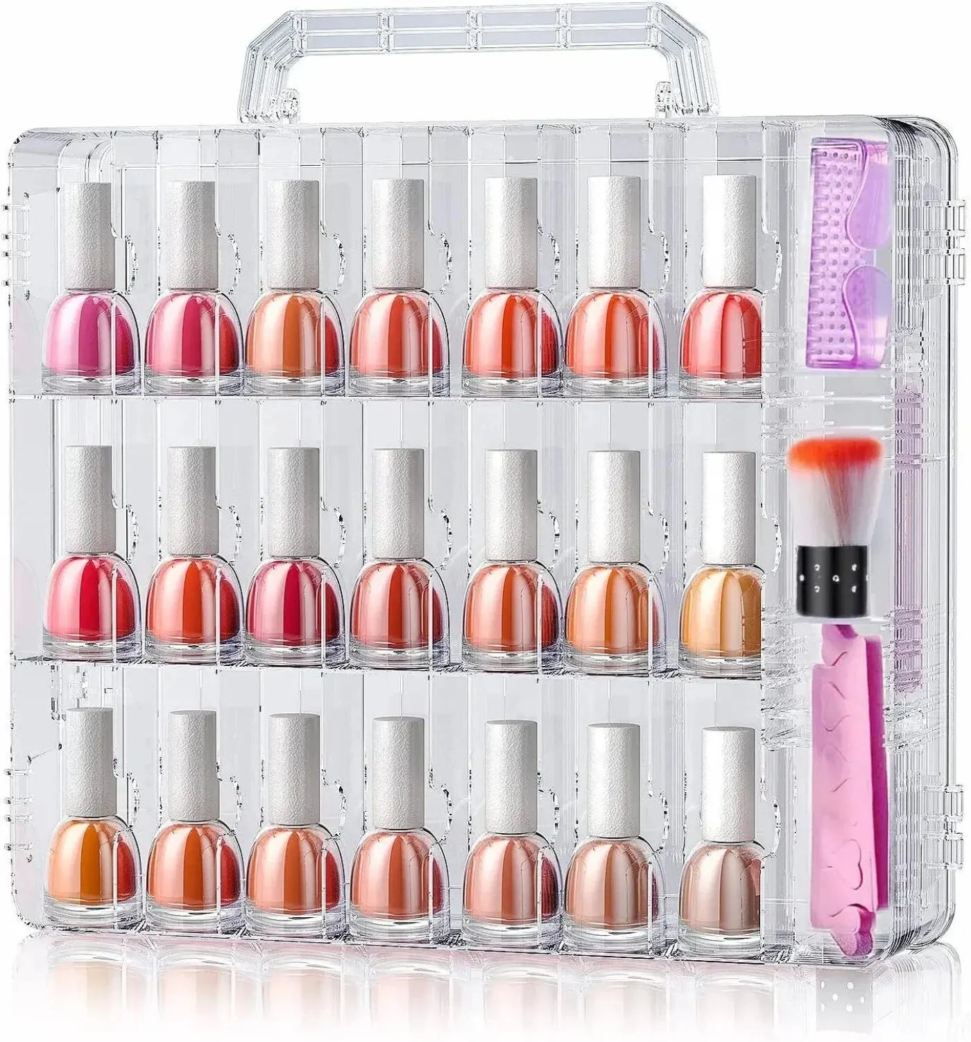 Portable Nail Polish Organizer Clear Double Side Nail Polish