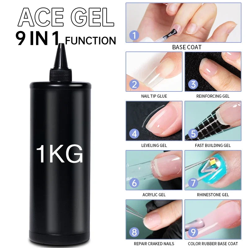 BOZLIN 1KG Super Shinny Top Coat UV Base Gel Polish Matte Top Coat Reinforce Gel Long Lasting Shinning Soak Off Nail Art Varnish