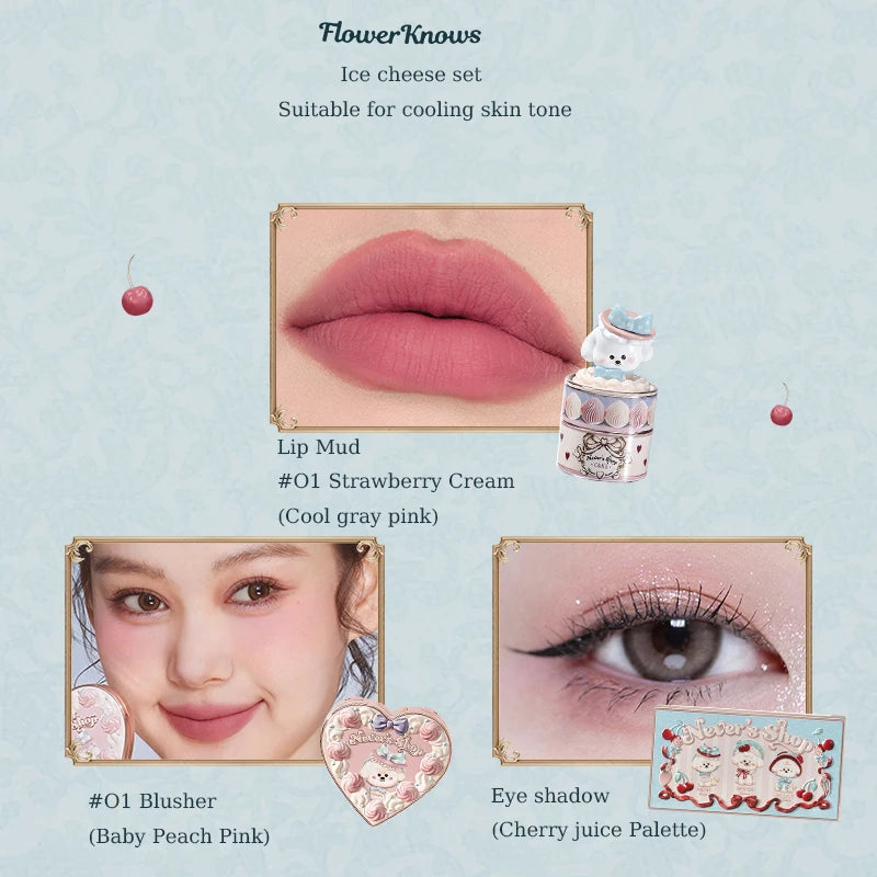 Flower Knows Never's Shop Collection All In Make Up Sets Cosmetics Full Set Lip Mud Blusher Eye Shadow Makeup Kit Professional